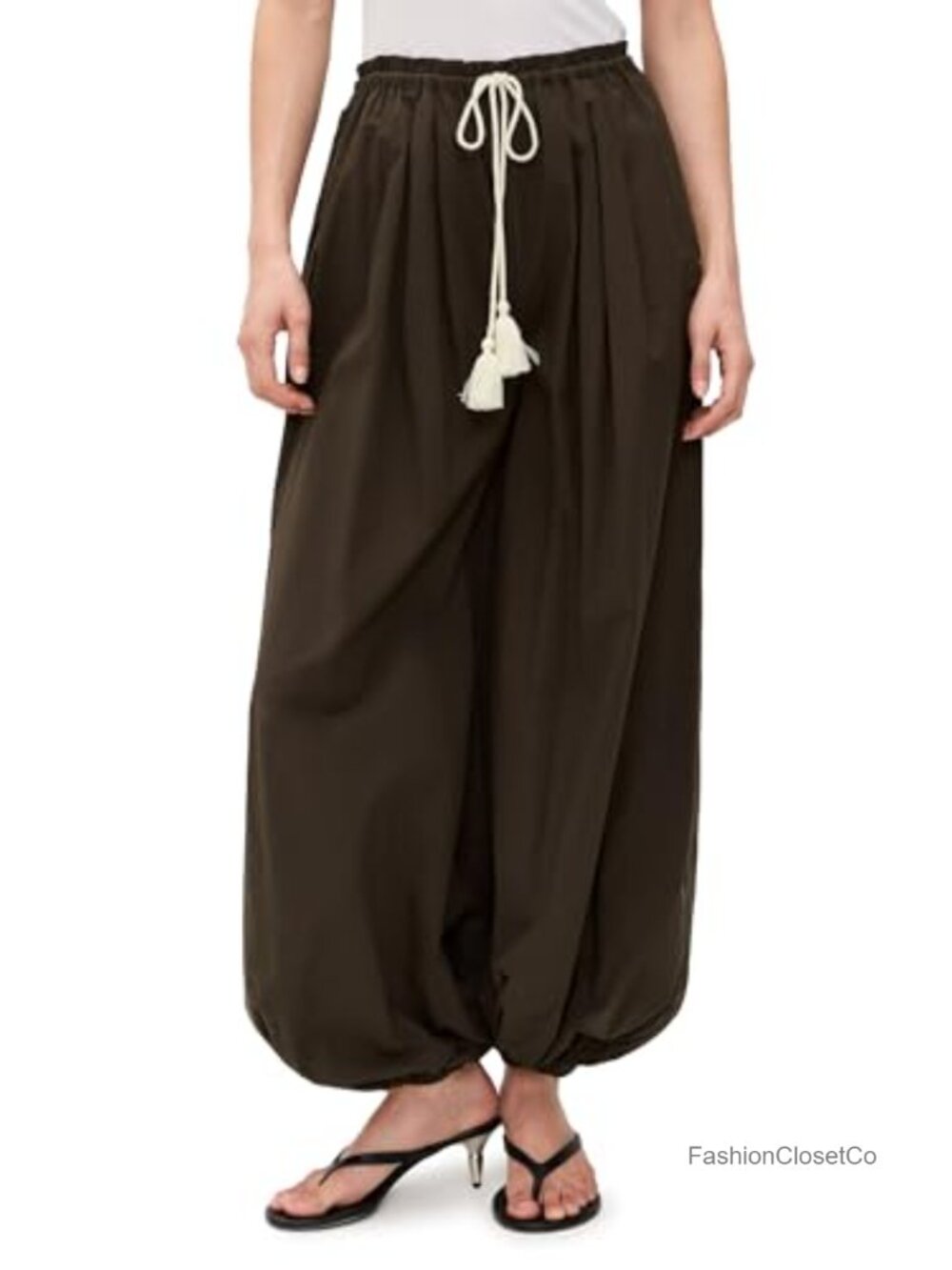 The Garment Women's Bazaar Balloon Pants – Pleated High Rise Loose Fit Cotton